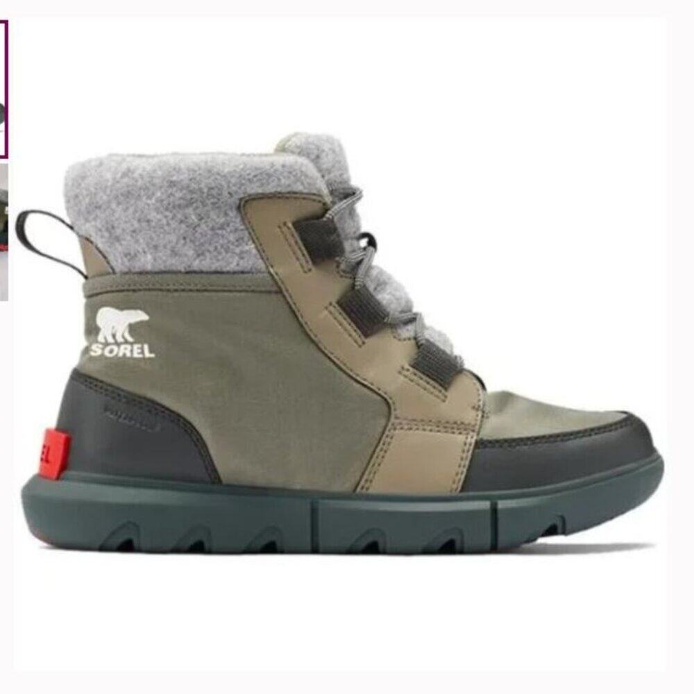 Sorel Olive, Gray & Black Women's Winter Lace-Up Boot